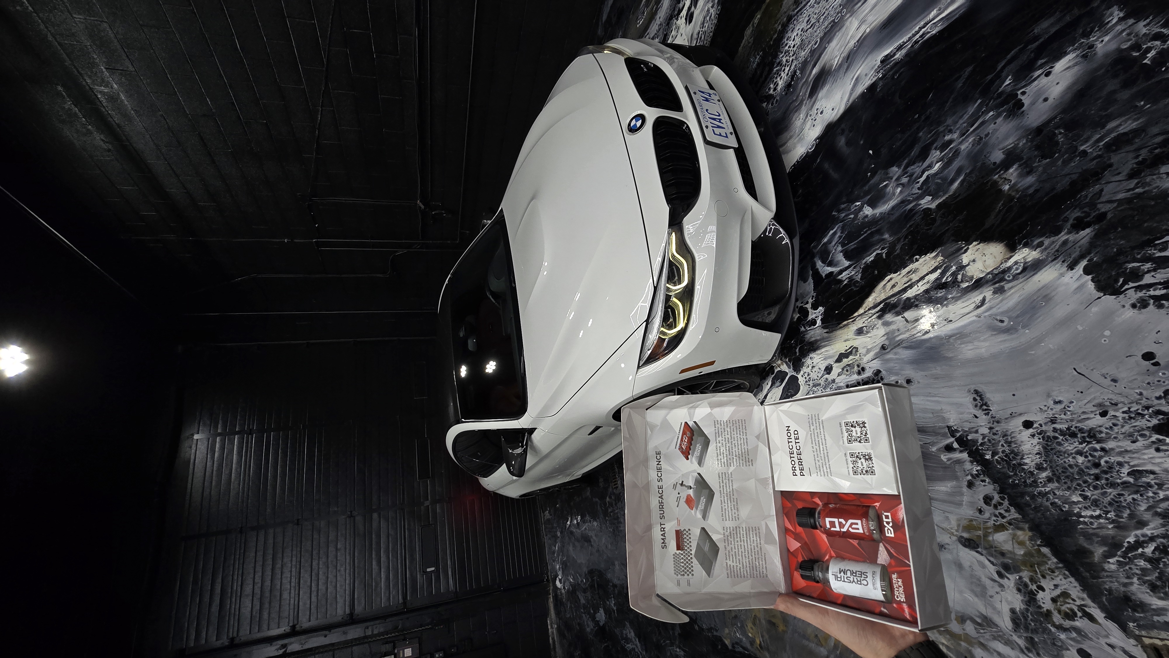 Jester Werks ceramic coating studio in Mississauga — BMW M4 with Crystal Serum Light + EXO V5